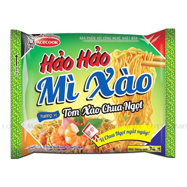 Hao Hao Fried Noodles Sour and Sweet Shrimp Flavor 75g